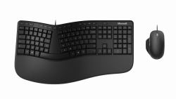 Microsoft Ergonomic Desktop tastiera Mouse incluso Ufficio USB QWERTY Nordic Nero  - Versione UK