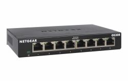 NETGEAR GS308-300PES switch di rete Non gestito L2 Gigabit Ethernet [10/100/1000] Nero 