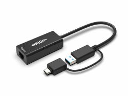 Origin Storage OS-HUB-USB3/C-RJ45 adattatore per inversione del genere dei cavi USB3.0/USB-C Nero 
