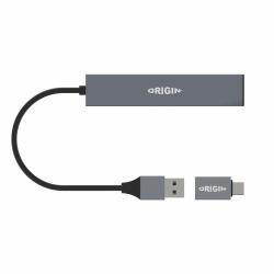 Origin Storage OS-HUB-USB3 replicatore di porte e docking station per laptop Cablato USB 3.2 Gen 1 [3.1 Gen 1] Type-A + Type-C Grigio 