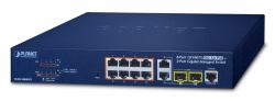 PLANET FGSD-1008HPS switch di rete Gestito Fast Ethernet [10/100] Supporto Power over Ethernet [PoE] Blu 
