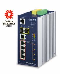 PLANET IGS-5225-4UP1T2S switch di rete Gestito L2+ Gigabit Ethernet [10/100/1000] Supporto Power over Ethernet [PoE] Blu, Argento 
