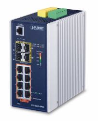 PLANET IGS-5225-8P4S switch di rete Gestito L2+ Gigabit Ethernet [10/100/1000] Supporto Power over Ethernet [PoE] Blu, Argento 