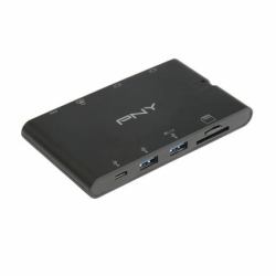 PNY A-2UF-2TC-K01-RB replicatore di porte e docking station per laptop Nero 