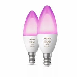 Philips Hue White and Color ambiance Candela - lampadina connessa E14 - [confezione da 2] 