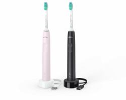 Philips Sonicare serie 3100 Sonicare Spazzolini Elettrici Sonici, confezione da 1 Spazzolino Rosa e 1 Spazzolino Nero HX3675/15 