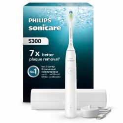Philips Sonicare serie 5300 Sonicare Spazzolino elettrico sonico con base di ricarica e sensore di pressione colore bianco HX7108/02 