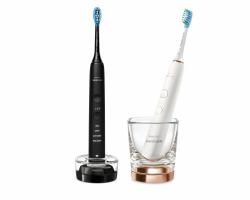 Philips Sonicare DiamondClean serie 9000 Sonicare Spazzolini Elettrici Sonici con App, confezione da 1 spazzolino bianco e 1 spazzolino nero HX9914/57 