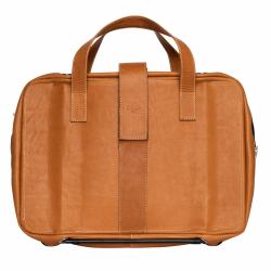 R-Go Tools Borsa per laptop R-Go Viva, in pelle pieno fiore, ergonomico con supporto integrato per laptop, marrone 