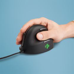 R-Go Tools Mouse ergonomico R-Go HE Break con software break, piccolo [lunghezza mano inferiore a 165 mm], destro, cablato, nero 