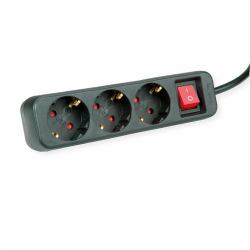 ROLINE Power Strip, 3x, with Switch, - black, 10m - Warranty: 12M