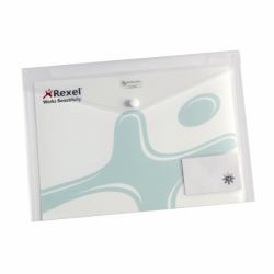 Rexel Buste con bottone A4 Ice portabigli da visita 
