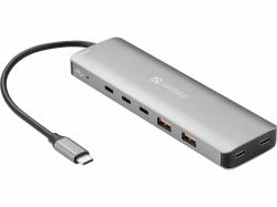 Sandberg 136-79 replicatore di porte e docking station per laptop Cablato USB 3.2 Gen 2 [3.1 Gen 2] Type-C Grigio 