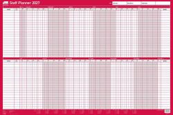 Sasco 2027 Mounted Staff Year Wall Planner 915 x 610mm