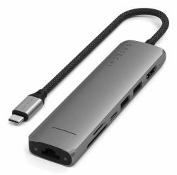 Satechi ST-P7SM hub di interfaccia USB tipo-C 10000 Mbit/s Grigio 