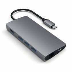 Satechi Multi-Port Adapter V2 Dock st. USB 3.2 Gen 1 [3.1 Gen 1] Type-C Grigio 