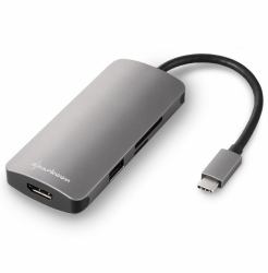 Sharkoon USB 3.0 Type C Multiport Adapter Cablato USB 3.2 Gen 1 [3.1 Gen 1] Type-C Grigio 
