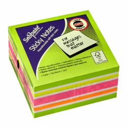 Snopake FSC Green Rainbow NeonMix Sticky Notes 450 sheet Cube- 1 Cube