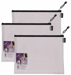 Snopake EVA Mesh HC Zippa Bag Foolscap Black- 3 Bags