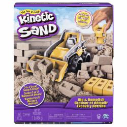 Spin Master Kinetic Sand , Set Cantiere con Veicolo da Lavoro, 454Gr di Sabbia, dai 3 Anni - 6044178 