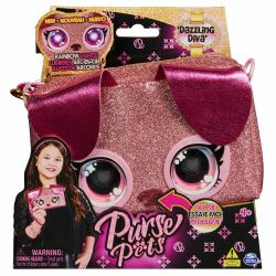 Spin Master Purse Pets , giocattolo Keepin' It Clutch Dazzling Diva e pochette con occhi arcobaleno che si illuminano, giocattoli per bambine dai 4 anni in su 