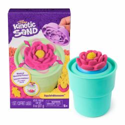 Spin Master Kinetic Sand SquishBlossom, Fiore che Sboccia, Set con 227 g di Sabbia Giallo e Rosa Neon, Vaso e Formine incluse, Giocattolo Creativo per Bambine e Regalo per Mamme, 5+ Anni 