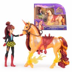 Spin Master Unicorn Academy, set Valentina & Cinder Power of Friendship, sella semitrasparente e 2 accessori poteri magici, bambole e unicorni giocattolo per bambine dai 4 anni in su 