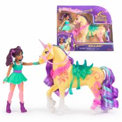 Spin Master Unicorn Academy, set Ava & Leaf Power of Friendship con sella semitrasparente e 2 accessori poteri magici, bambole e unicorni giocattolo per bambine dai 4 anni in su 