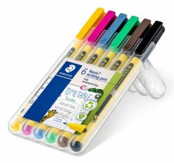 Staedtler Noris writing pen 307 penna tecnica Nero, Blu, Marrone, Verde, Rosa, Giallo 6 pz 