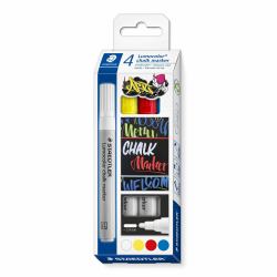Staedtler Lumocolor evidenziatore in gesso Capocorda Blu, Rosso, Bianco, Giallo 4 pz 
