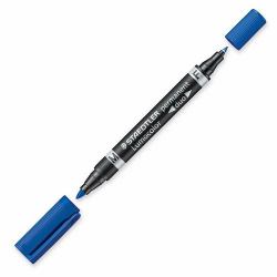 Staedtler Lumocolor Duo marcatore permanente Punta a ogiva/sottile Blu 1 pz 
