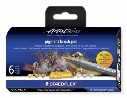 Staedtler Pigment Arts Brush Pen Greys & Caramels marcatore Marrone, Grigio 6 pz 