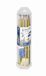 Staedtler 6 matite triangolari jumbo hb con 1 mini mars plastic gomma per cancellare e temperino a due fori 