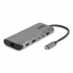 StarTech.com Adattatore Multiporta USB4 7-in-1, Dual 4K senza driver per macOS e Windows, ricarica PD 140W, Hub 3 porte 10Gbps, Ethernet 2.5 Gigabit, Mini Dock 