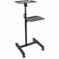 StarTech.com Supporto per proiettore e laptop mobile - Carrello portatile per proiettore resistente [2 ripiani, reggono 10kg ciascuno] - Supporto videoproiettore regolabile in altezza con ruote bloccabili 