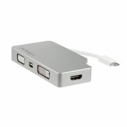 StarTech.com Adattatore Audio/Video da Viaggio 4 in 1 - USB Type-C a VGA, DVI, HDMI o mDP - in Alluminio - 4K 