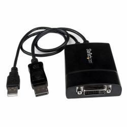 StarTech.com Adattatore attivo da DisplayPort a DVI Dual Link - Convertitore video da DisplayPort a DVI-D 2560x1600 60Hz - Da DP 1.2 a DVI - Alimentazione USB - Connettore DP a scatto 