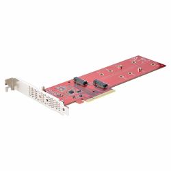 StarTech.com Adattatore PCI Express M.2 NVMe - Scheda Adattatore PCIe 4.0 x8 x16 a Doppio SSD M.2 NVMe or AHCI, 7.8Gbps per disco - Biforcazione richiesta - Compatibile con Windows/Linux 