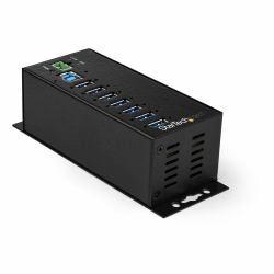 StarTech.com Hub USB a 7 porte con adattatore di alimentazione - Protezione contro le sovratensioni - Hub di trasferimento dati USB 3.0 industriale in metallo - Montaggio su guida DIN, a parete o su scrivania - Hub USB 3.1 Gen 1 ad alta velocità da 5 Gbps 