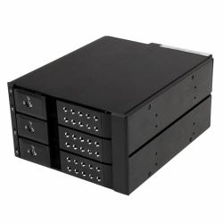 StarTech.com Scheda backplane per rack portatili hot-swap trayless in alluminio 3 alloggiamenti per SAS II/SATA III 3,5"- HDD 6 Gbps 