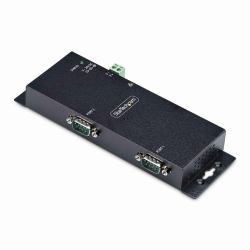 StarTech.com Adattatore da seriale a Ethernet a 2 porte, server di dispositivi seriali IP per dispositivi RS232 remoti, montaggio a parete/su guida DIN, metallo, convertitore seriale da RJ45 LAN a DB9, TAA 