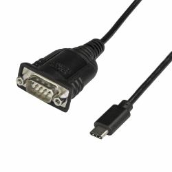 StarTech.com Cavo adattatore da USB C a seriale con COM Port Retention - Cavo convertitore da USB tipo C a RS232 [DB9] da 40 cm - Per PLC, scanner, stampanti - Windows/Mac/Linux 