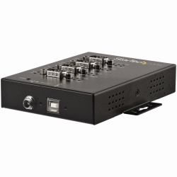 StarTech.com Hub Seriale 4 Porte da USB a RS232/RS485/RS422 -Hub Convertitore industriale da USB 2.0 a DB9 - Protezione IP30 - Hub in Metallo installabile su Barra Din - Protezione ESD 15kV 