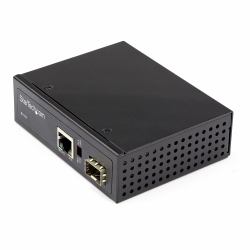 StarTech.com Media converter fibra a Ethernet 60W - Convertitore gigabit fibra ottica rame per uso industriale - PoE+ Media converter fibra multimodale/monomodale - SFP a RJ45 - IP-30 / - 40 to +75&deg;C 