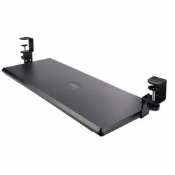 StarTech.com Porta tastiera estraibile per scrivania; Ripiano estraibile ergonomico per tastiera con morsetto a C, Mensola scorrevole per tastiera e mouse regolabile in altezza; Fino a 12Kg 