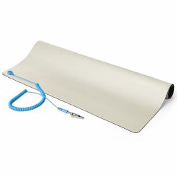 StarTech.com Tappeto Antistatico ESD per pavimento e banco di lavoro - Tappetino antistatico per riparazioni elettroniche con cavo di messa a terra rimovibile - ANSI/ESD S 4.1 - Flessibile - 60x120cm 