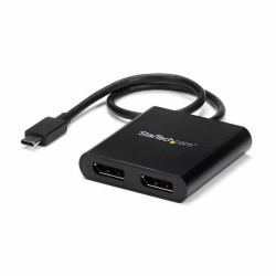 StarTech.com Adattatore USB-C a DisplayPort a due porte, Splitter MST Hub USB Tipo C a doppia porta DP 1.2 - Adattatore Multi-Monitor per doppio DisplayPort 4K 30Hz/1080p 60Hz, Cavo integrato 30cm, Solo Windows 