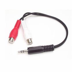 StarTech.com Cavo audio stereo 15 cm - 3,5 mm maschio a 2 femmina RCA 