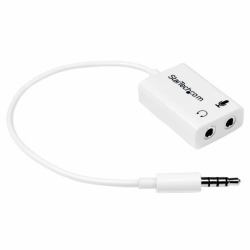 StarTech.com Adattatore auricolare / cuffie da 4 posizioni da 3,5 mm a 2 da 3 posizioni da 3,5 mm M/F - bianco 