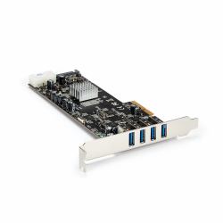 StarTech.com Adattatore scheda SuperSpeed USB 3.0 con 4 porte PCI Express [PCIe] con 4 canali da 5 Gbps dedicati - UASP - Alimentazione SATA/LP4 